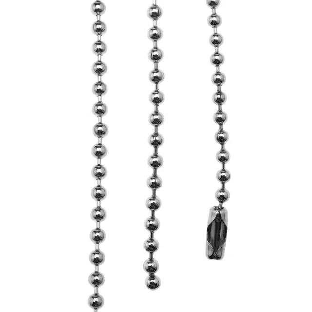 Stainless Steel - Metal Bead Ball Chain With Connectors - 3.2mm Choose Length 2