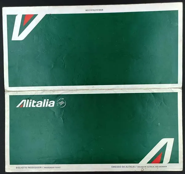 ALITALIA Airlines ticket jacket cartella biglietto 2006 - verde