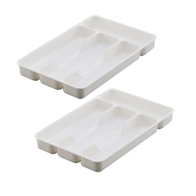 4Compartments Cutlery Tray Kitchen Drawer Organizer Spoon Fork Storage Box