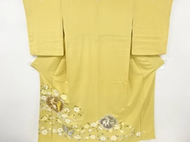 6786719: Japanese Kimono / Vintage Iro-Tomesode / Embroidery / Hunter