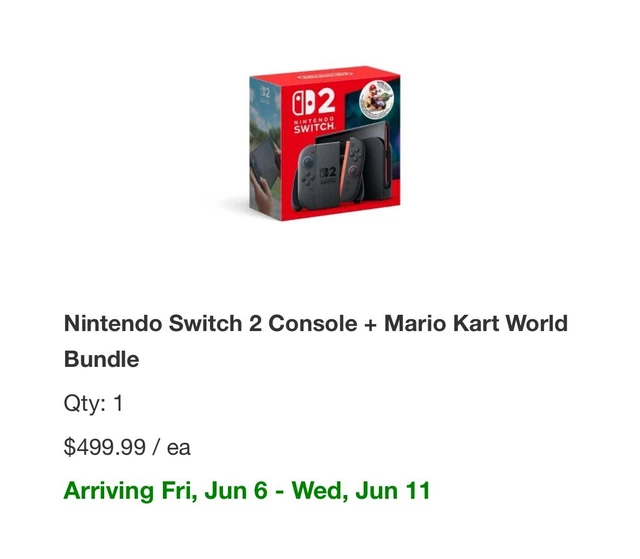 NINTENDO SWITCH 2 + Mario Kart World Bundle PRESALE Confirmed Order ...