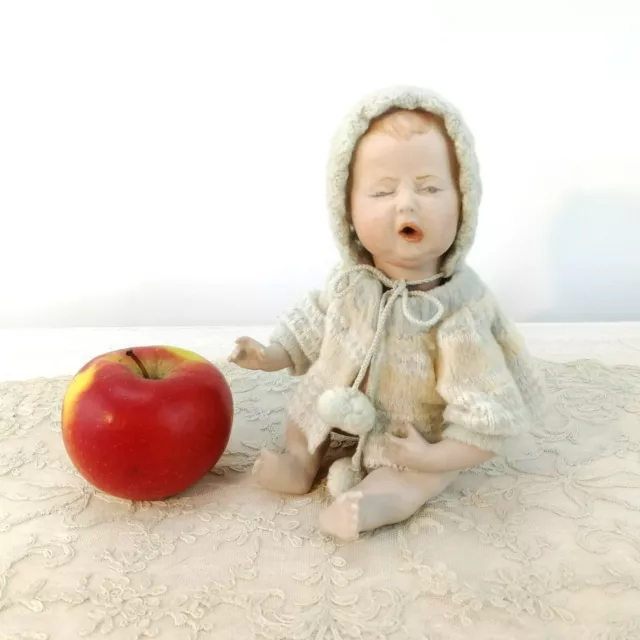 Heubach Spinatbaby Vintage 1980er Jahre Replik 24 cm Porzellanpuppe