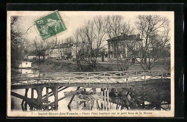 CPA Saint-Maur-des-Fossés, Old Rustic Bridge on the Little Arm of the Marne