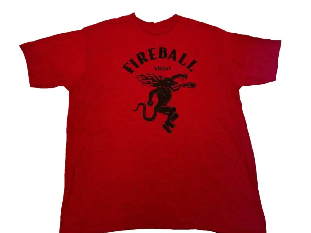 Fireball Whiskey T -shirt 2XL Liquor Red Promotional Party Festival