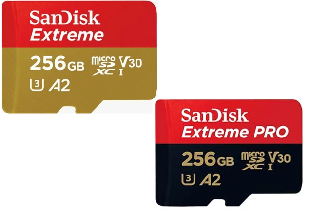 SANDISK 256GB EXTREME Pro 190MB/s 200MB/s Micro SD XC U3 Class 10 A2 ...