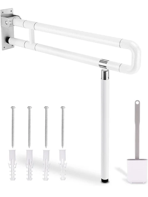 YUCHENGTECH Flip Up Grab Bar 75x70cm Toilet Grab Bar Foldable Handicap Grab Bars