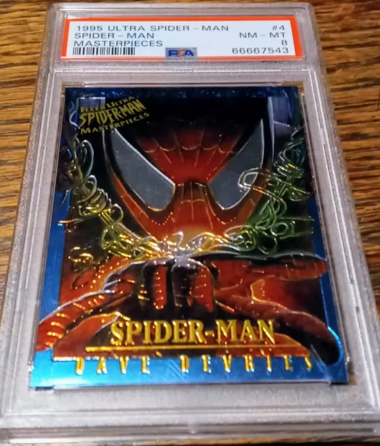 1995 Fleer Ultra Chromium Masterpieces #4 Spider-Man PSA 8 NM-MT Graded RARE WOW