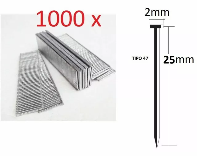 1000 CLAVOS DE 25mm DE GRAPADORA CLAVADORA ELECTRICA NEUMATICA PARKSIDE  APROVEC