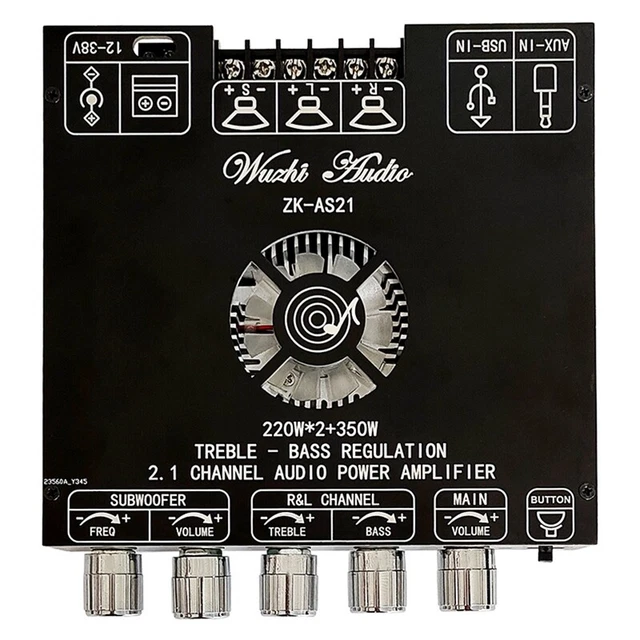 Scheda Amplificatore Stereo 2.1 Canali S350H Con TPA3251D2, Bluetooth 5.0, 220Wx2+350W, Controllo Toni Bassi/acuti, 18-36V DC