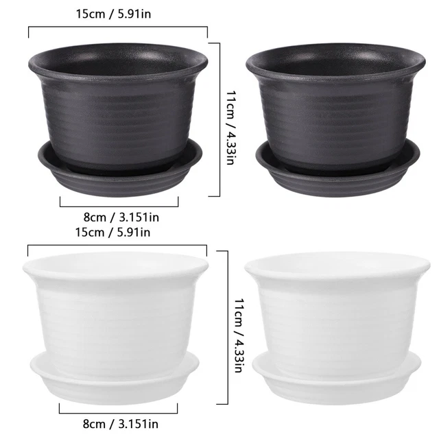 4pcs Kleine Desktop Pflanzer Runde Blumentopf mit Loch Ablauf Loch Topf 8