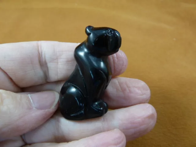 Y-CHE-572 black Onyx CHEETAH wild cat gemstone stone figurine BIG CATS statue