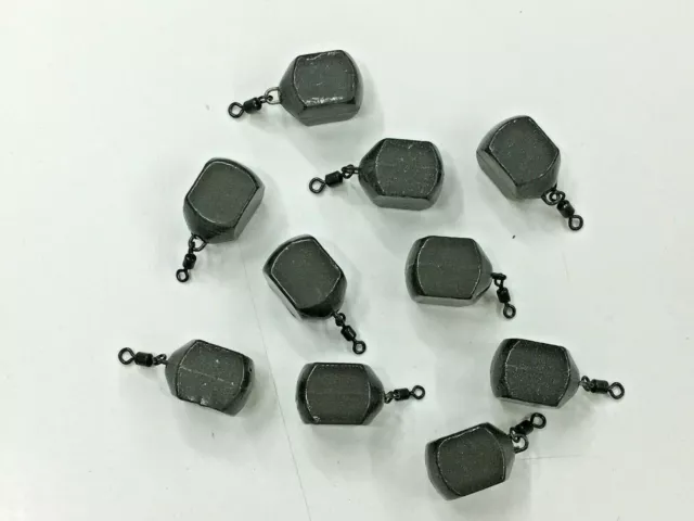 Pack of 10 x TMC 2.0 oz  Square Swivel lead weights. Carp / coarse  + FREE GIFT