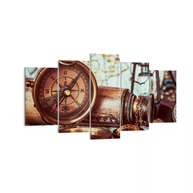 Impression sur Toile 160x85cm Tableaux Compas T�lescope Aventure Antiquit�s