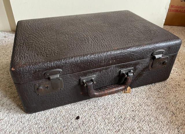 Tanners Council of America Split Cowhide Suitcase 1930's  Movie Prop