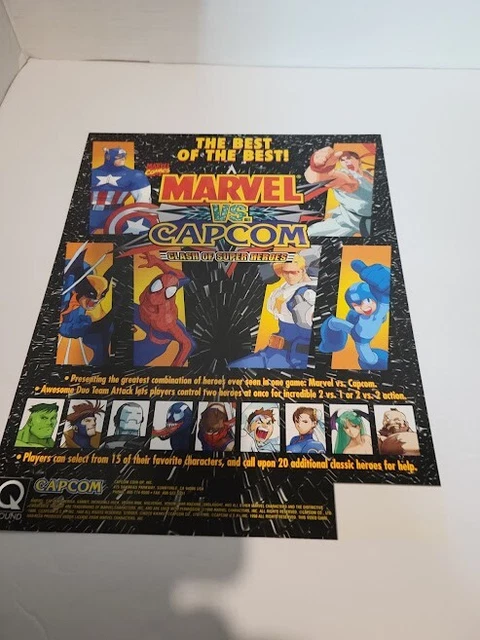 Flyer CAPCOM MARVEL VS. CAPCOM  Arcade Video Game advertisement original see pic