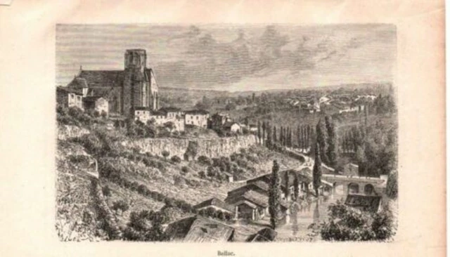 GRAVURE SUR BOIS 19ème BELLAC