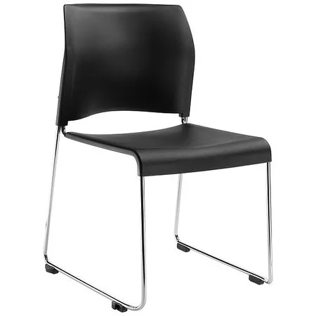 National Public Seating 88101110 Stacking Chair 8800 Series, Plastic Black