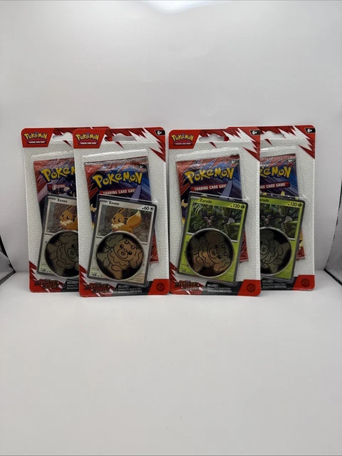 POKÉMON TCG Destined Rivals Coin Booster Blister Pack Eevee & Zarude 4 ...