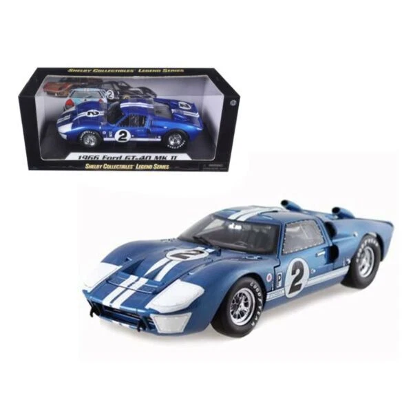 Shelby Collectibles Mini Car 1/18 1966 Ford Gt40 Mk2 Blue Vs Ferrari Special Lim