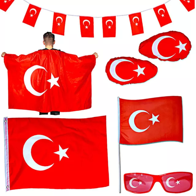 Flagge Türkei am Stab 30x45cm