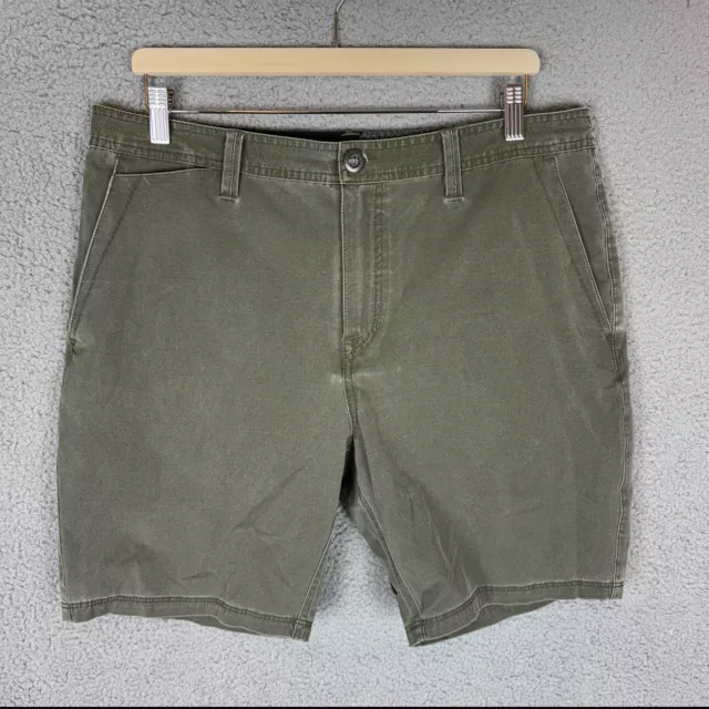 Pantalones cortos Volcom para hombre 34 híbridos verdes para caminar surf y césped skate elástico