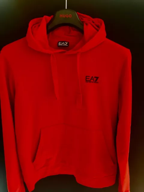 EA7 Emporio Armani Kapuzenpullover ROT  Herren Hoodie Gr. L