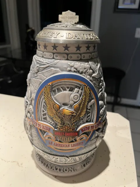 Harley-Davidson Motor Cycles Beer Stein,  Live to Ride: Ride to Live 