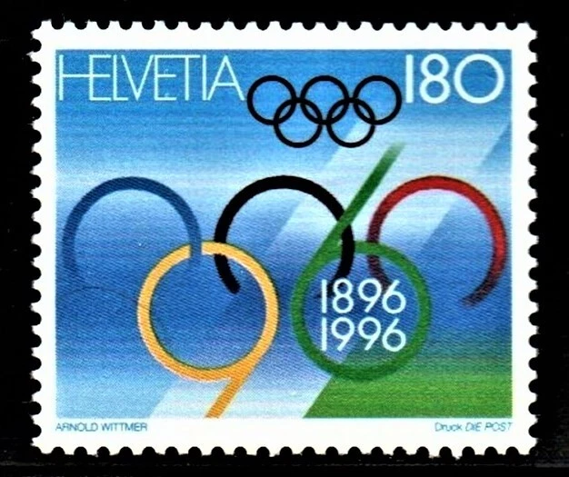 Schweiz MiNr. 1583 von 1996 100 Jahre Olympische Spiele Postfrisch N 0775