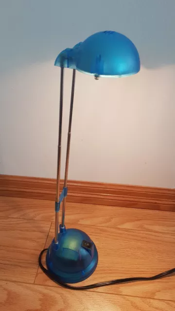 Lámpara de escritorio halógena telescópica vintage azul translúcido IKEA EXPRESIVO