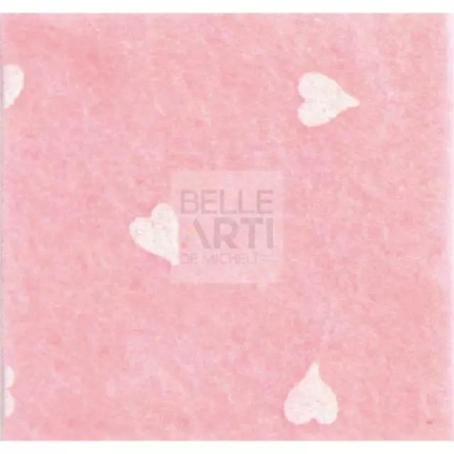 Panno Lenci 1 Mm 30X40 Cm Rosa Baby/Bianco Cuori