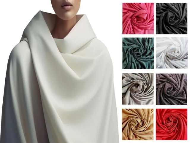 Long Pashmina Scarf 100% Soft Viscose Shawl Solid Colours Throw Wrap Stole Hijab