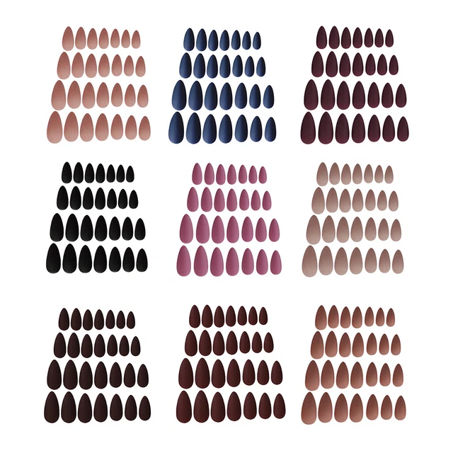 24x couleur pure faux ongles pleine couverture faux ongles pointe pour fête de