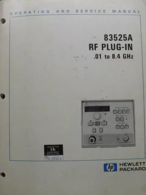 83525A RF Plug- In .01 to 8.4 GHz - Operating and Service Manual