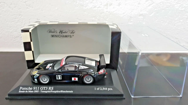 Miniature Porsche 911 GT3 RS Le Mans #91 – Minichamps échelle 1:43, Jaune, Occasion