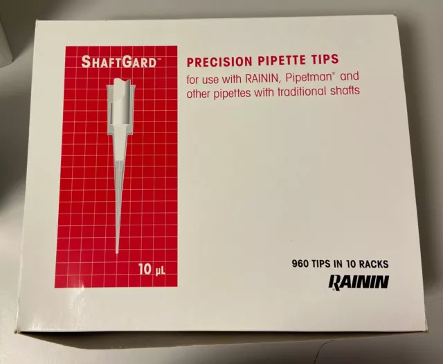 Mettler Toledo Rainin ShaftGard Precision Pipette Tips 10ul X 96 Tips