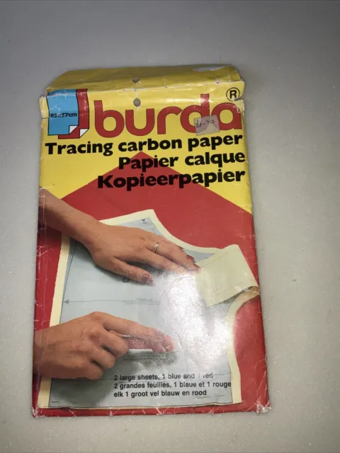 Vintage Burda Tracing Carbonpapier - rot & blau 83x57cm