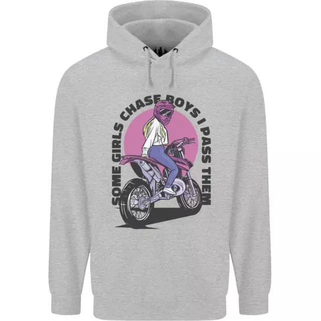 Some Girls Chase Funny Biker Motorcycle Mens 80% Cotton Hoodie