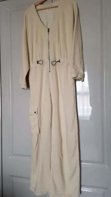 Free People Movement Ivory Long-Sleeved Zip Up Jumpsuit - MEDIUM - BNWT - £101