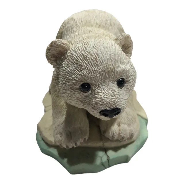 Fraser Collection Baby Polar Bear Nature Endangered Crystallite Figurine 3” Rare
