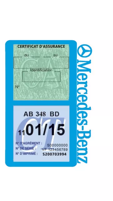 MERCEDES BENZ VD20 étui 2 vignette assurance Assurdhésifs® Stickers auto retro 2
