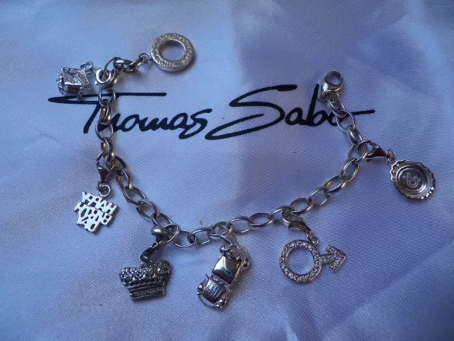 THOMAS SABO bracelet & 6 charmes argent sterling NEUF