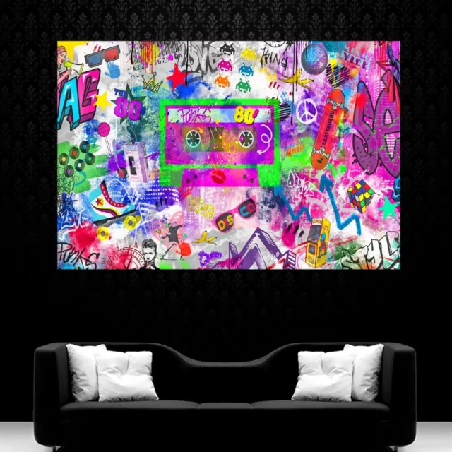 Leinwand Bilder Xxl Abstrakt Street Art Kassette 80 Graffiti Pop Art Wand Poster