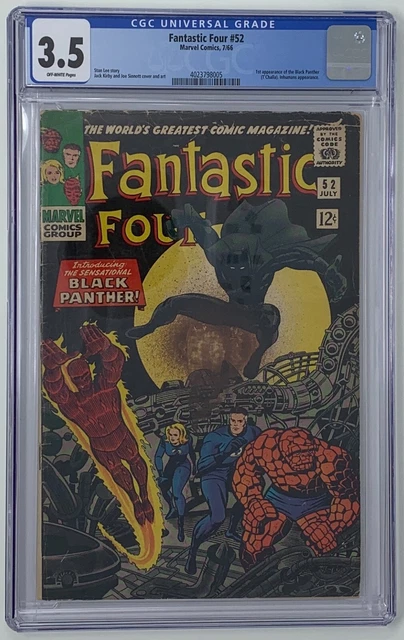 Fantastic Four #52 CGC 3.5 1966 1st appearance of Black Panther