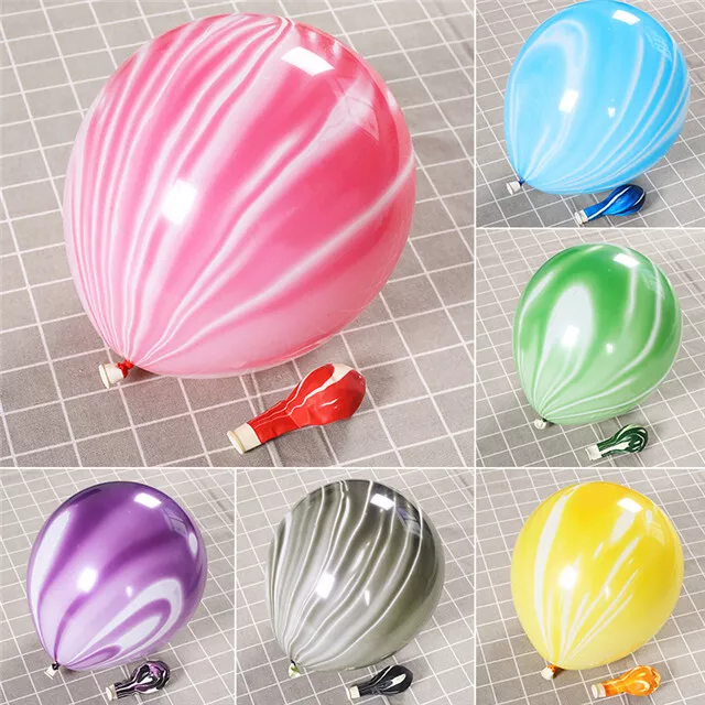 Marble Balloons 12" Agate Helium Air Birthday Wedding Baby Shower Party Decor UK