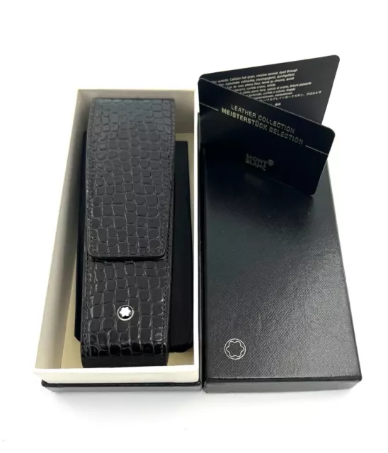 Montblanc vintage Meisterstuck black crocodile pen holder NEW old stock in box