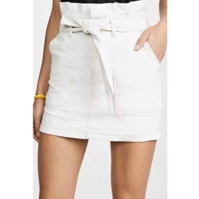 Free People Splendor In the Grass High Waist Cotton Linen Paper Bag Mini Sz6