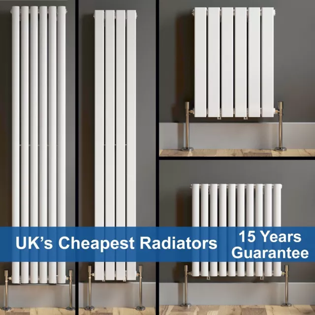 Designer Radiator Vertical Horizontal White Flat Panel Oval Column Double Rads