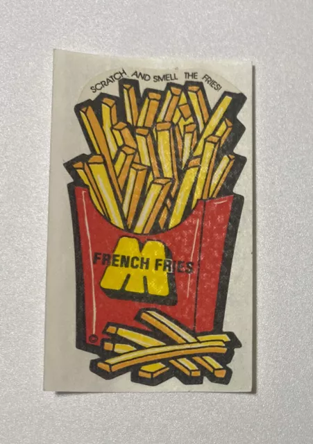 Vintage Mello Smello Scratch And Sniff Sticker French Fries Unused Matte Single