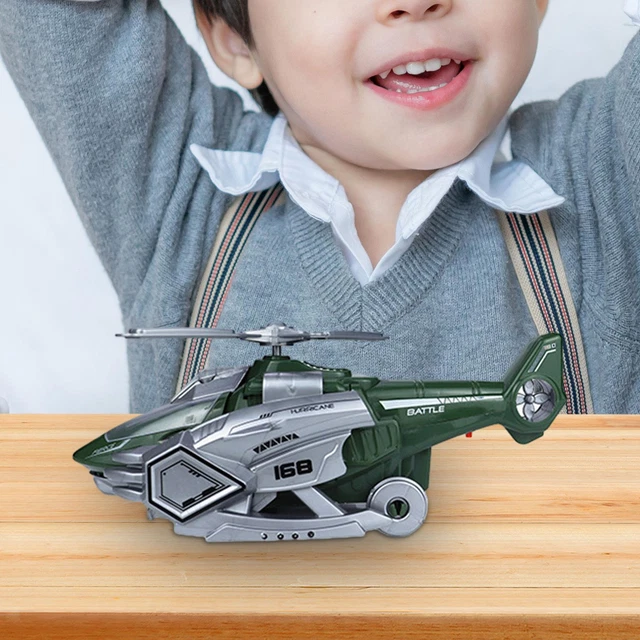 Dino transformation toy, LED transforming dinosaur helicopter toy, children's
