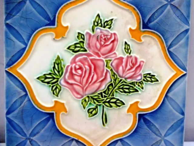 Tile Japan Vintage Majolica Ceramic Porcelain Collectibles Art Nouveau Ceramic 2